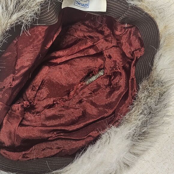 FAUX FUR Bucket Hats Lot of 2 Cossack Hats Vintage Sears Mob Wife Elegant Cozy - Picture 5 of 7